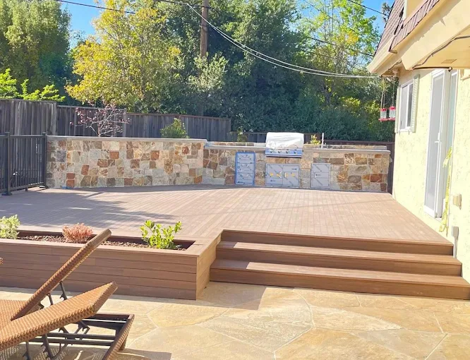 10X Landscaping backyard deck project in Orchard Park